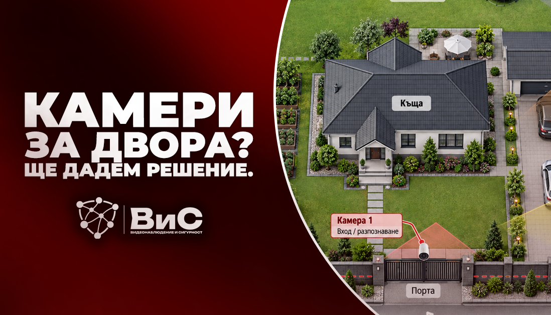 Видеонаблюдение за двор без слепи зони? Ще дадем решение.